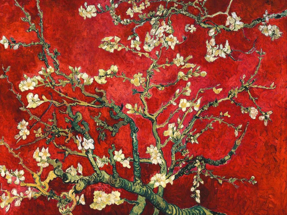 Wall art: Mandorlo in fiore (red variation), by Van Gogh, Vincent