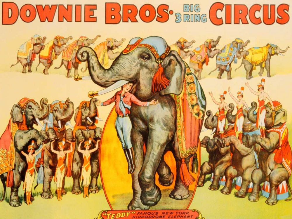 Wall Art Painting id:43496, Name: Downie Bros. Big 3 Ring Circus 1935, Artist: Anonymous