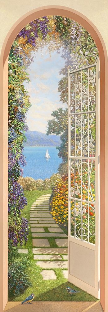 Wall Art Painting id:218384, Name: Giardino sul lago, Artist: Del Missier, Andrea