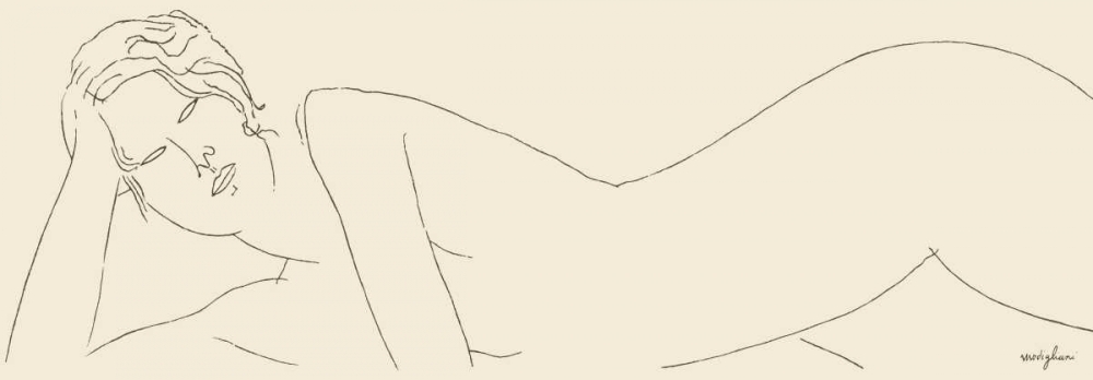 Wall art: Nu allonge, by Modigliani, Amedeo
