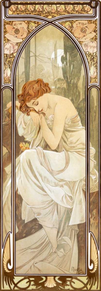 Wall Art Painting id:118186, Name: Times of the Day: Nightly, Artist: Mucha, Alphonse