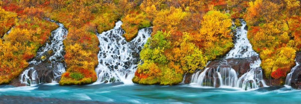 Art Print: Hraunfossar Waterfall, Iceland