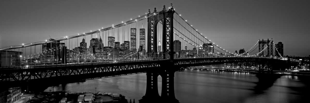 Art Print: Manhattan Bridge and Skyline