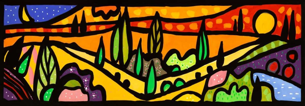 Wall Art Painting id:167453, Name: Vallata al tramonto, Artist: Wallas