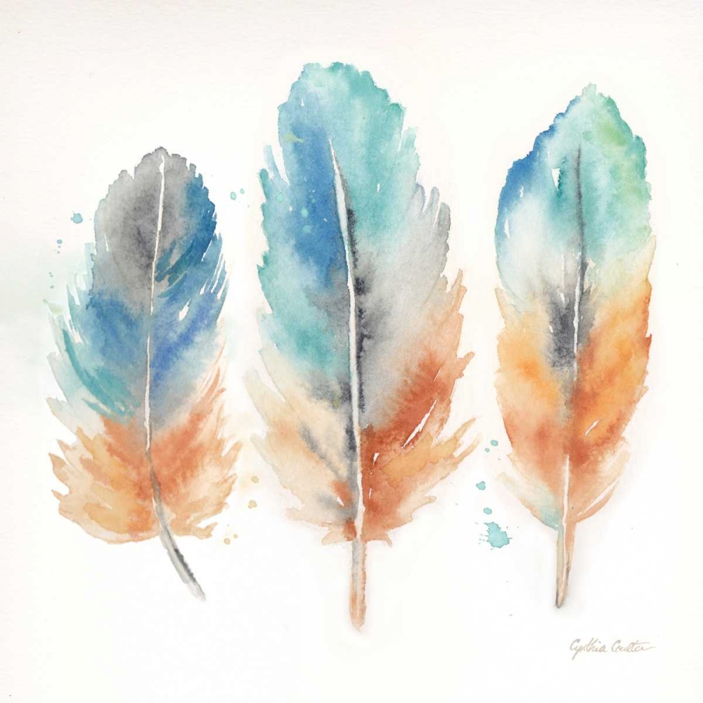 Art Print: Watercolor Feathers I