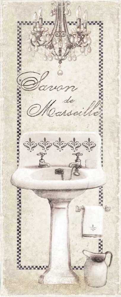 Wall Art Painting id:143038, Name: Fleur de Lis Bath Panel I , Artist: Cusson, Marie-Elaine