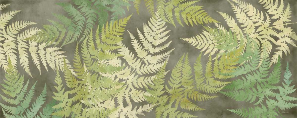 Art Print: Majestic Ferns on Gray Panel
