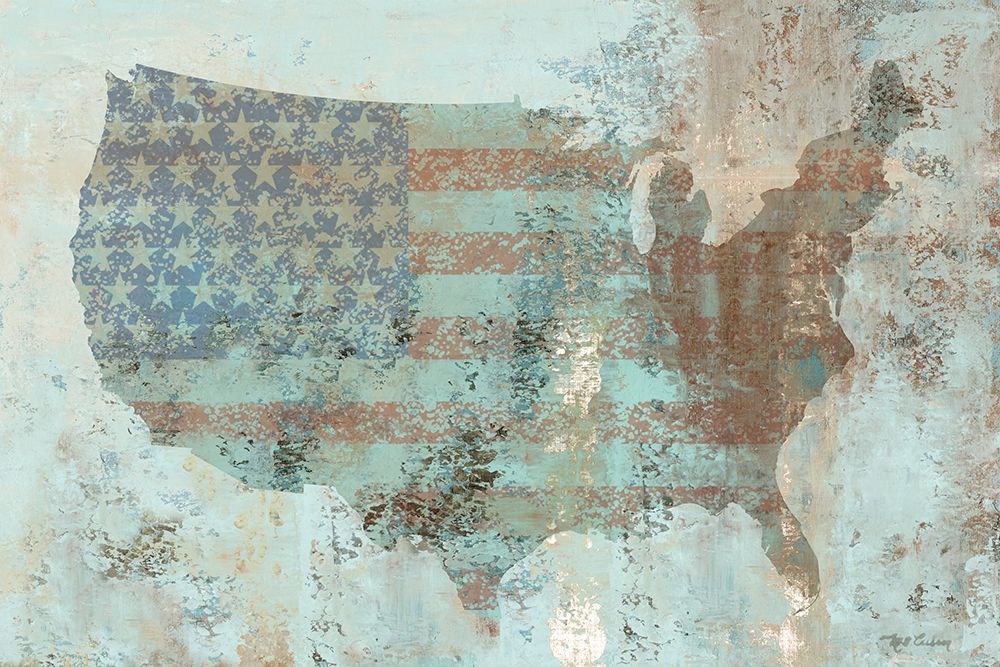 Wall Art Painting id:194387, Name: Vintage USA Map, Artist: Cusson, Marie-Elaine