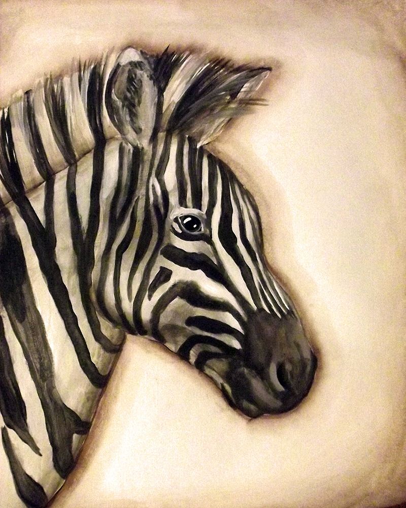 Wall Art Painting id:194394, Name: Zebra Portrait, Artist: Tre Sorelle Studios