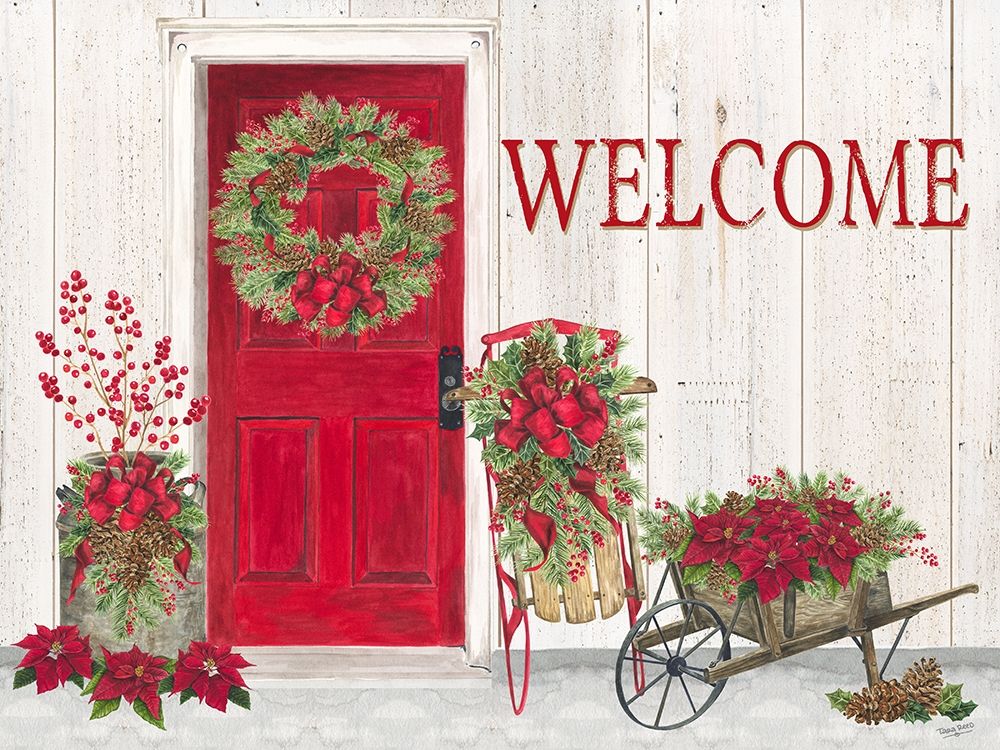 Wall Art Painting id:194616, Name: Home for the Holidays Front Door Scene , Artist: Reed, Tara