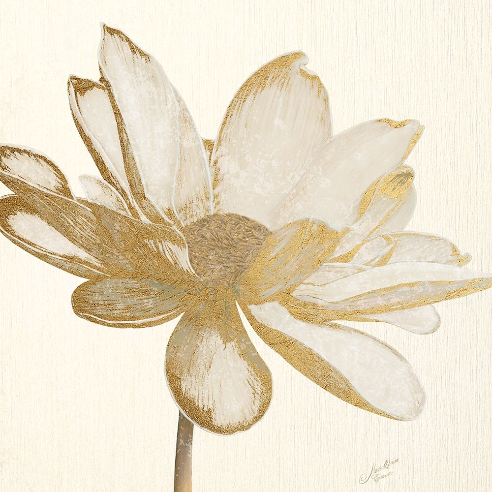 Wall Art Painting id:197532, Name: Vintage Lotus Cream I, Artist: Cusson, Marie-Elaine