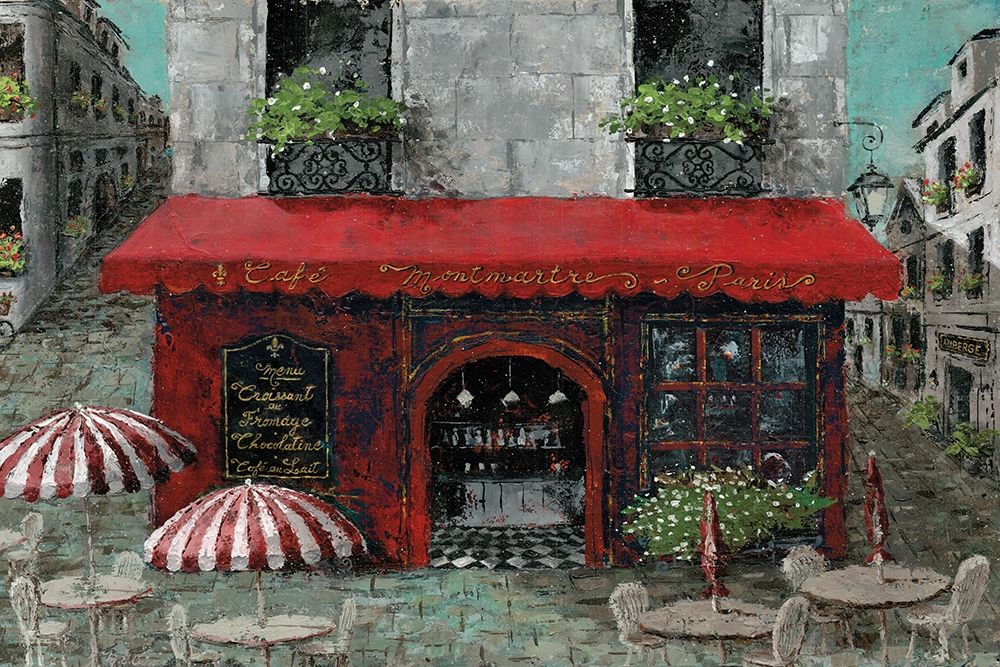 Wall Art Painting id:226169, Name: Café Monmartre, Artist: Cusson, Marie-Elaine