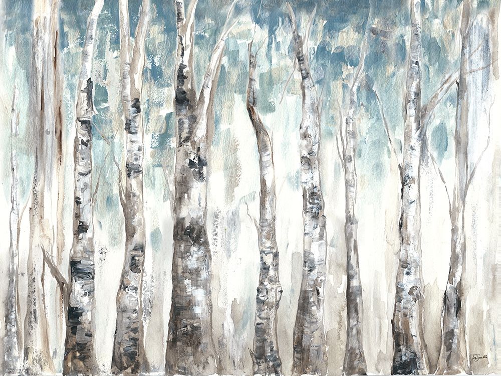 Wall art: Winter Aspen Trunks Blue , by Tre Sorelle Studios