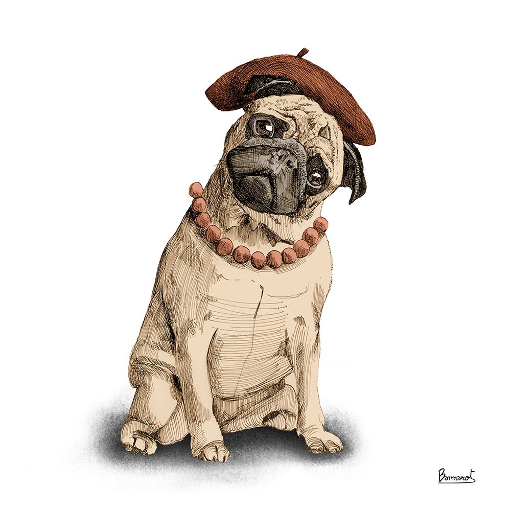 Wall Art Painting id:270557, Name: Pugs in hats IV, Artist: Bannarot
