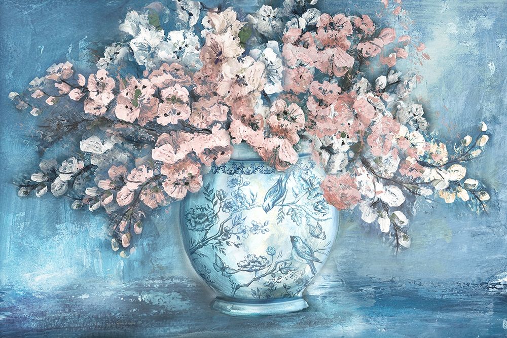 Wall Art Painting id:299176, Name: Cherry Blossoms in Chinoiserie Ginger Jar, Artist: Tre Sorelle Studios