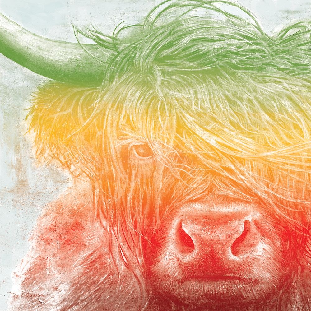 Art Print: Norwegian Bison rainbow