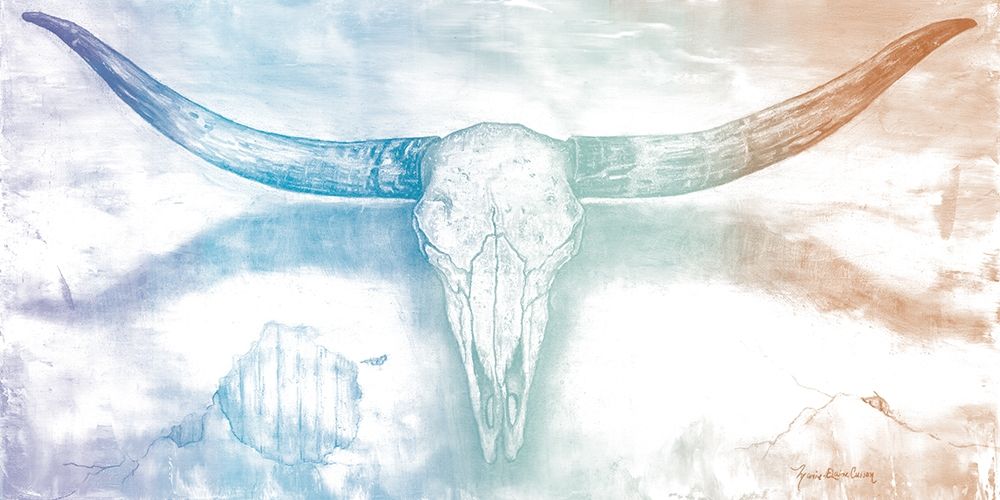 Art Print: Longhorn II rainbow