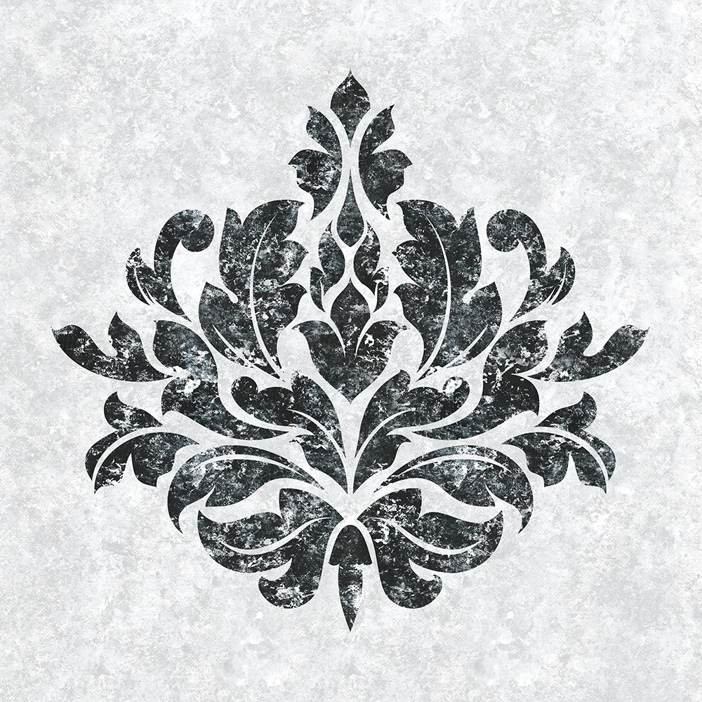 Art Print: Textured Damask I on white