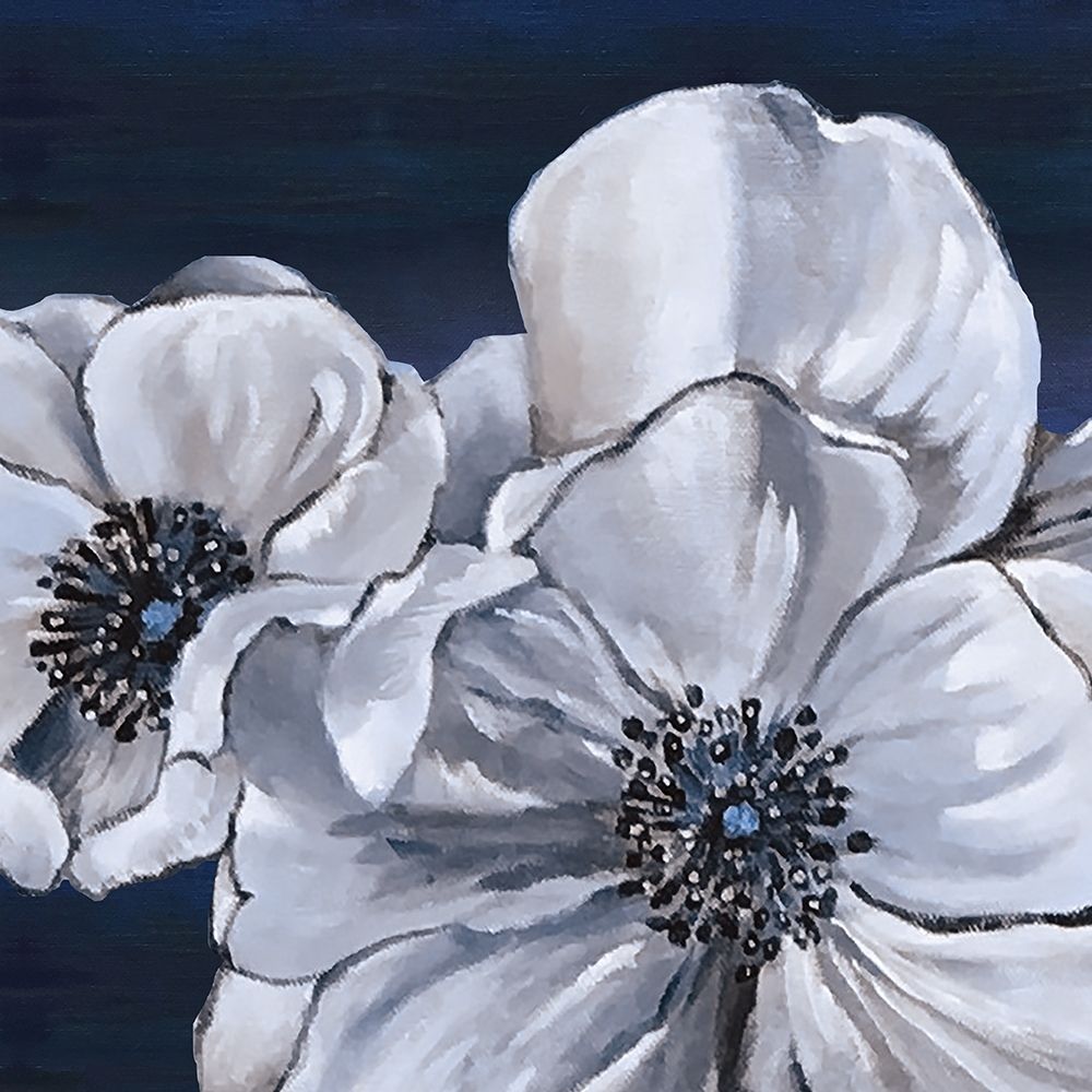 Art Print: Blue and White Floral I