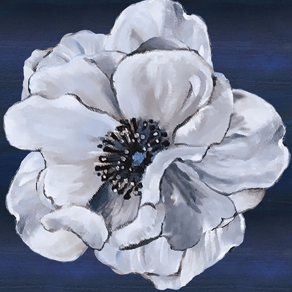 Art Print: Blue and White Floral IV