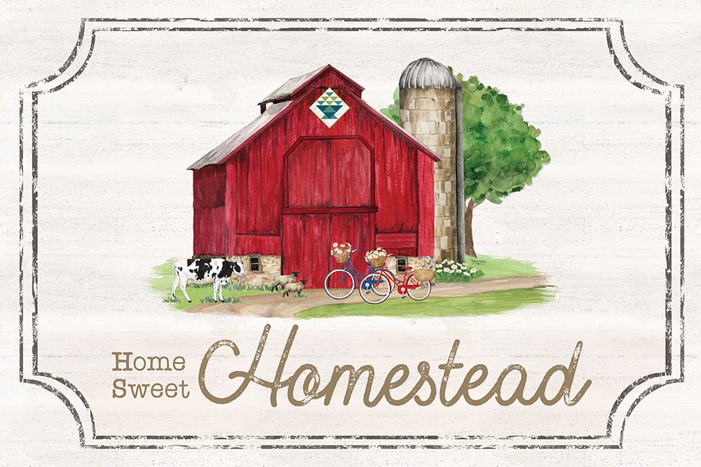 Wall art: Spring on the Farm landscape III-Homestead, by Reed, Tara