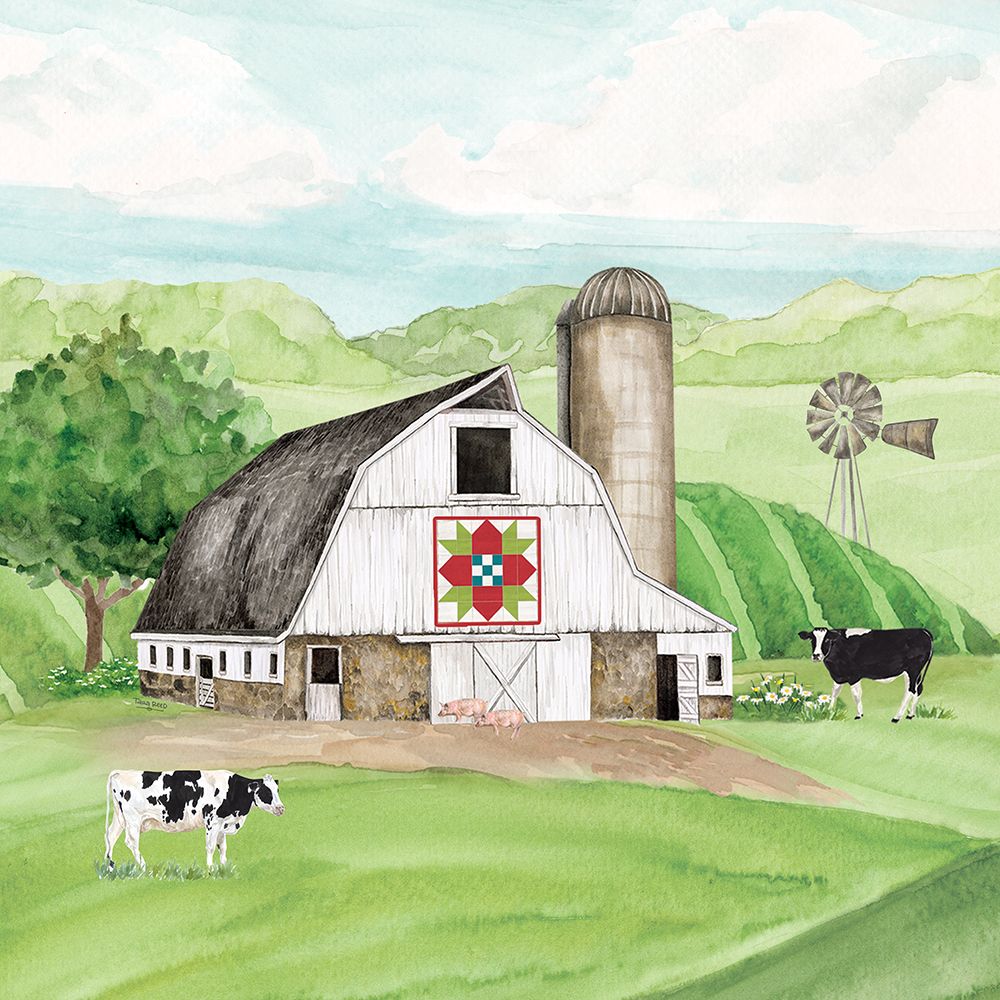 Wall art: Spring on the Farm barn I, by Reed, Tara
