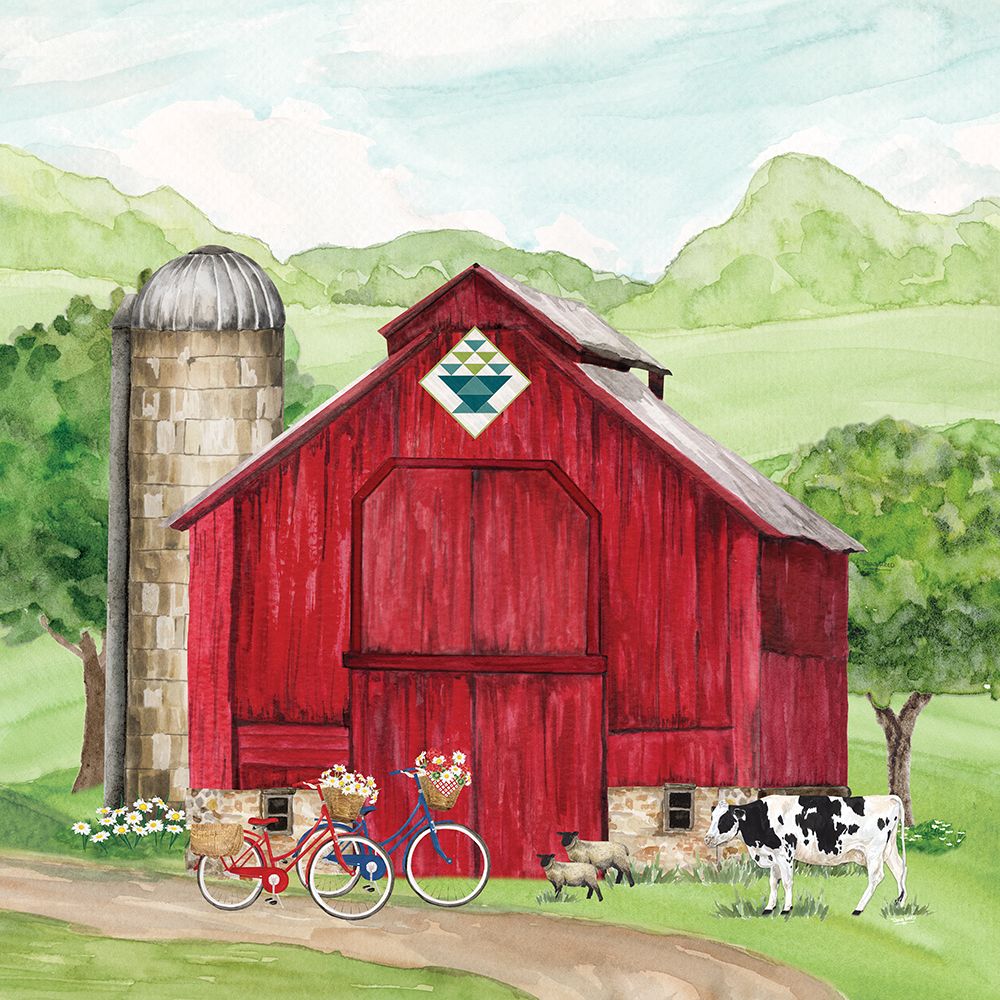 Wall Art Painting id:574428, Name: Spring on the Farm barn II, Artist: Reed, Tara
