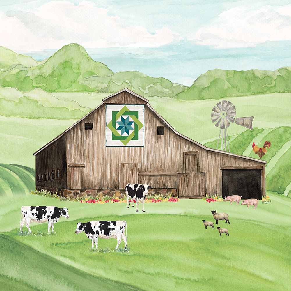 Wall Art Painting id:574429, Name: Spring on the Farm barn III, Artist: Reed, Tara