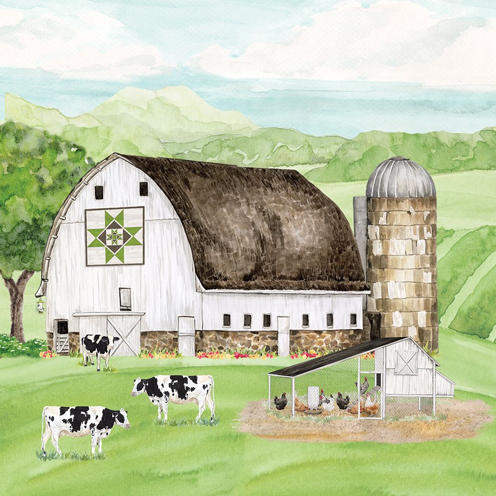 Wall Art Painting id:574430, Name: Spring on the Farm barn IV, Artist: Reed, Tara