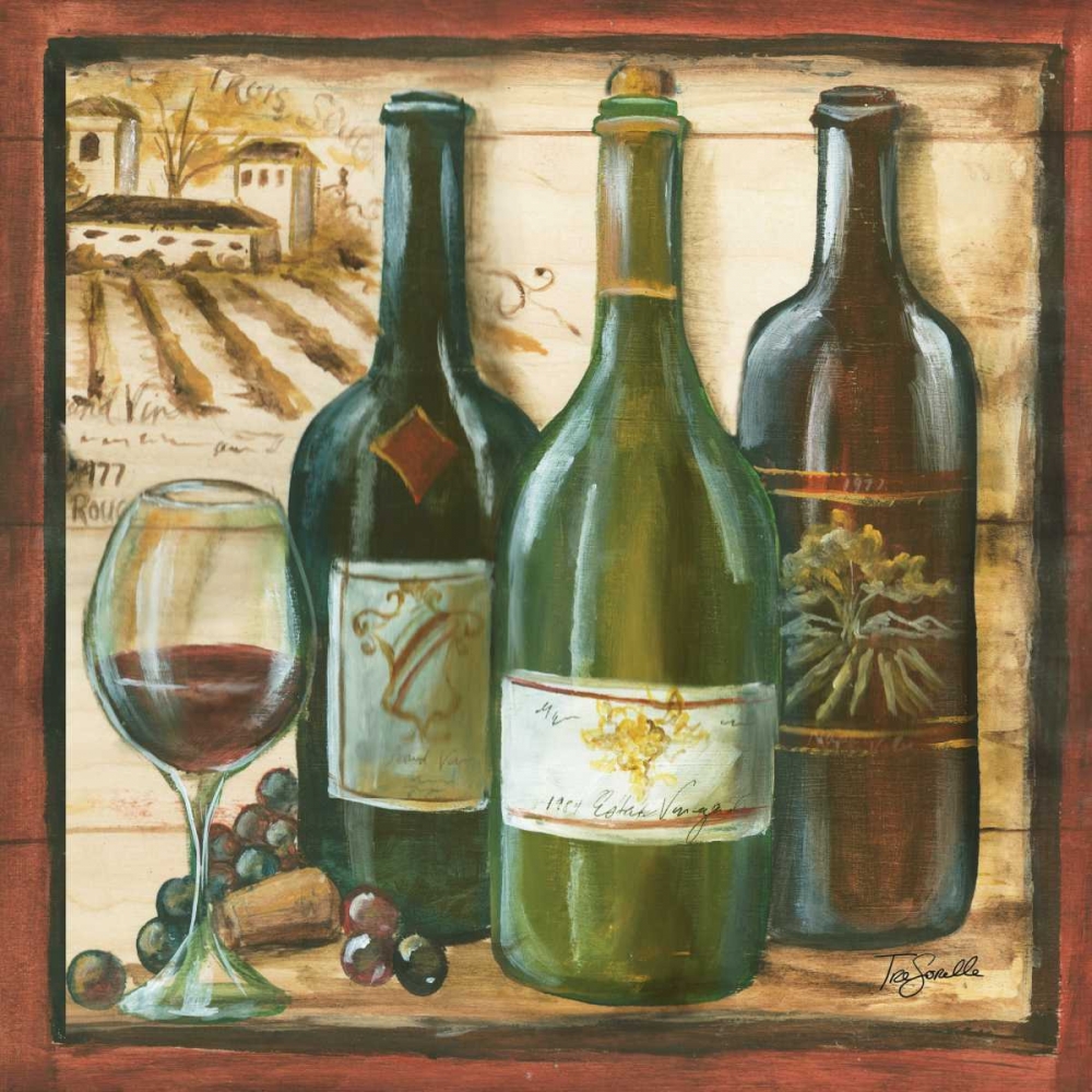 Wall Art Painting id:64774, Name: Wooden Wine Square II, Artist: Tre Sorelle Studios