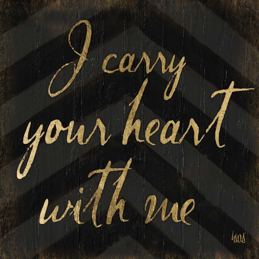 Art Print: Chevron Sentiments Black-Gold I