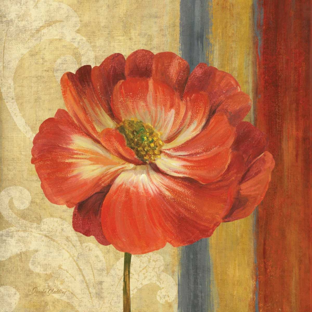 Wall Art Painting id:59547, Name: Poppy Tapestry Stripes II, Artist: Gladding, Pamela