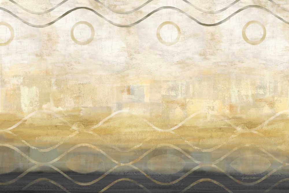 Wall Art Painting id:53543, Name: Abstract Waves Black-Gold Landscape, Artist: Coulter, Cynthia