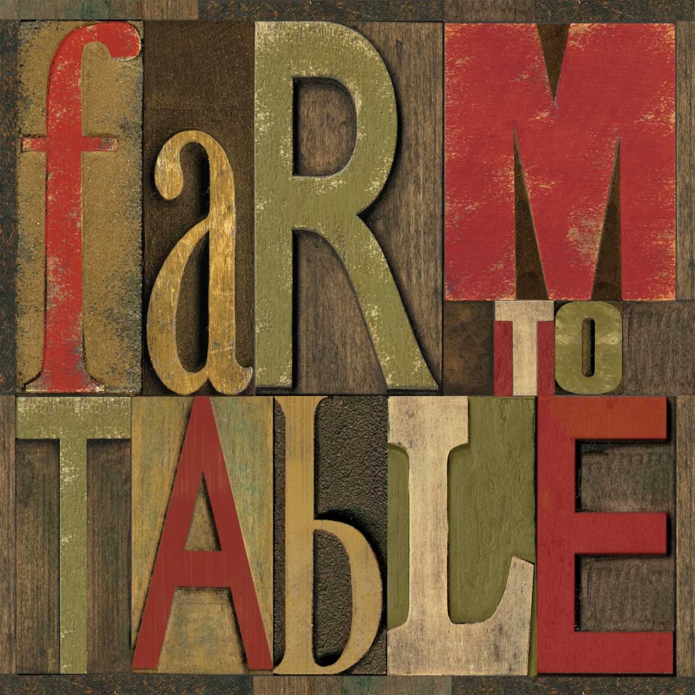Wall Art Painting id:52940, Name: Printers Block Farm To Table I , Artist: Reed, Tara