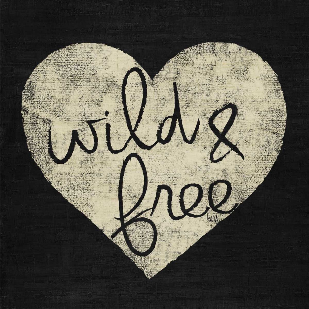 Art Print: Graffiti Heart Black and Cream III 