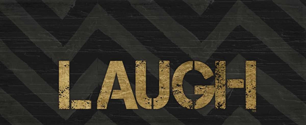 Art Print: Chevron Sentiments Black and Gold Panel II 