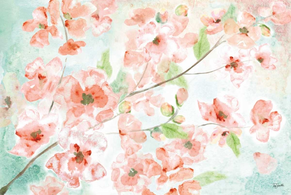 Wall art: Watercolor Blossoms Landscape, by Tre Sorelle Studios