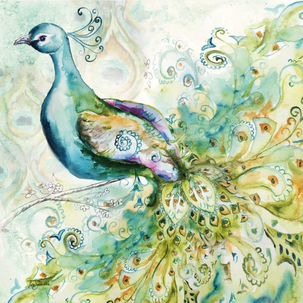 Wall Art Painting id:70184, Name: Bohemian Peacocks II, Artist: Tre Sorelle Studios