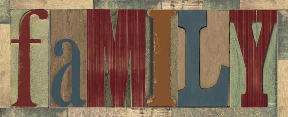 Wall Art Painting id:70200, Name: Family Printer Block Panel I, Artist: Reed, Tara