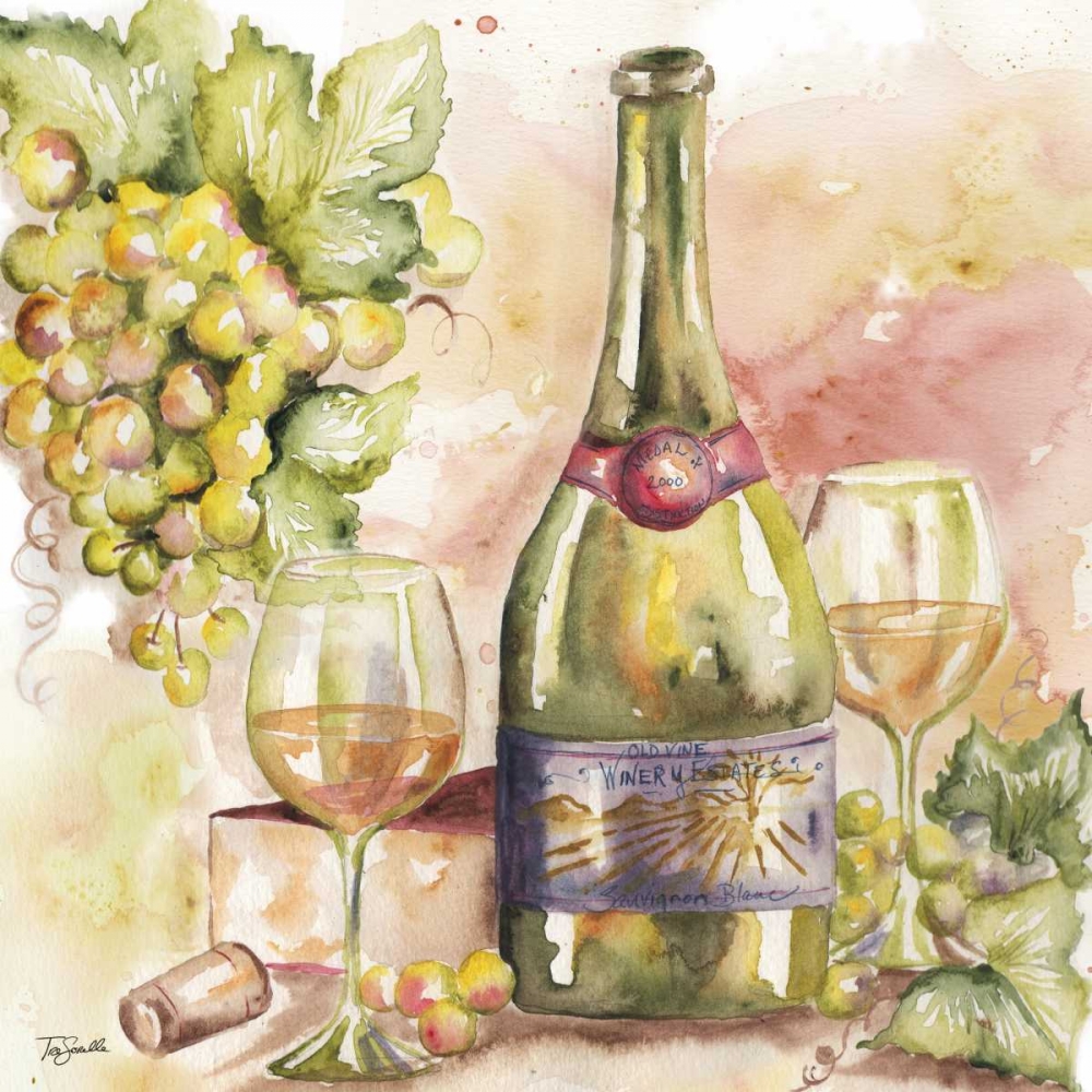 Wall Art Painting id:70233, Name: Watercolor Wine II, Artist: Tre Sorelle Studios