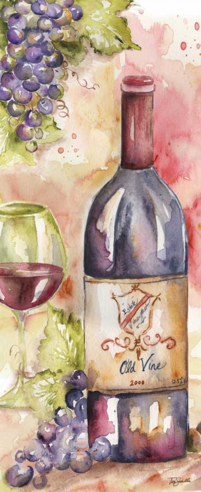 Wall Art Painting id:70234, Name: Watercolor Wine Panel I, Artist: Tre Sorelle Studios
