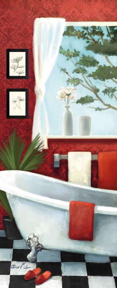 Wall Art Painting id:78007, Name: Bath with a View Panel I, Artist: Milan, Vittorio