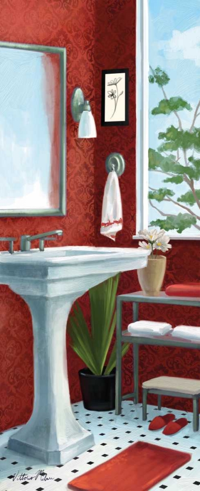 Wall Art Painting id:78008, Name: Bath with a View Panel II, Artist: Milan, Vittorio