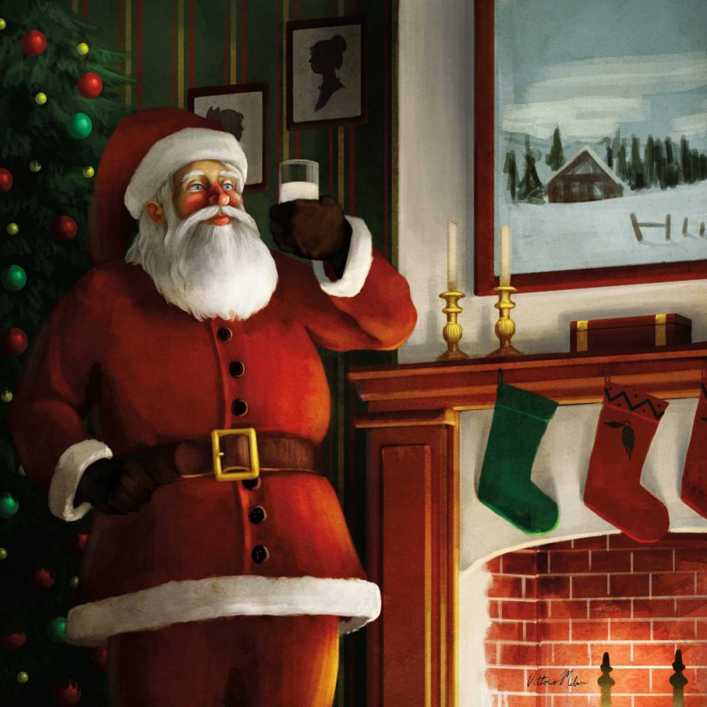 Wall Art Painting id:78024, Name: Christmas Eve Santa, Artist: Milan, Vittorio