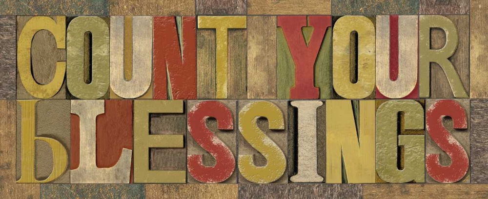 Wall Art Painting id:78046, Name: Count Your Blessings Printer Block Panel, Artist: Reed, Tara