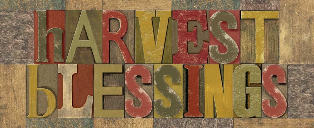 Wall Art Painting id:78047, Name: Harvest Blessings Printer Block Panel, Artist: Reed, Tara