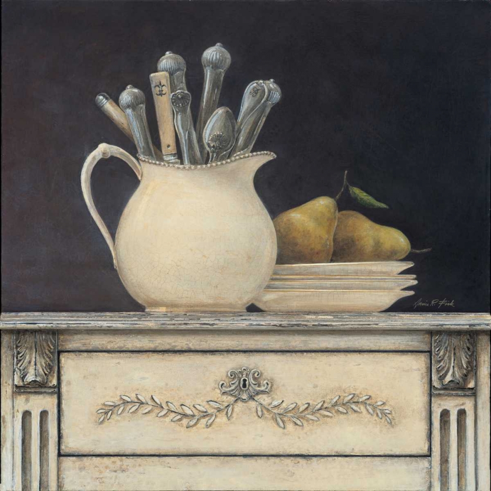 Wall Art Painting id:56211, Name: Antique Silverware, Artist: Fisk, Arnie