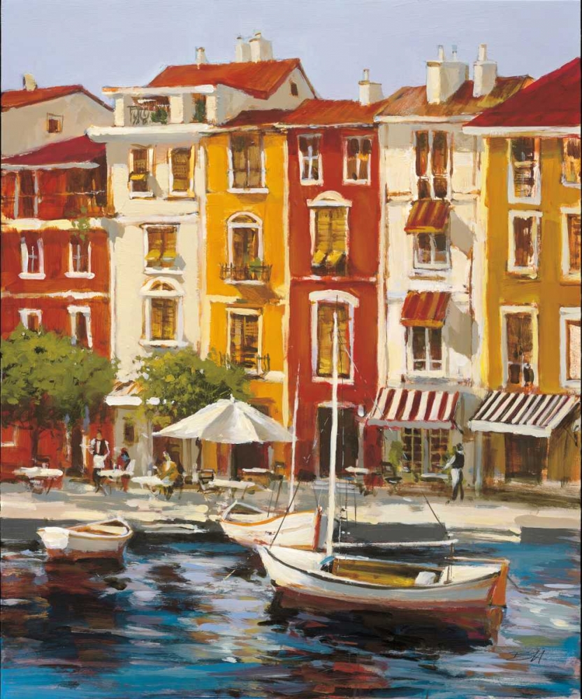 Wall Art Painting id:56002, Name: Mediterranean Waterfront I, Artist: Heighton, Brent