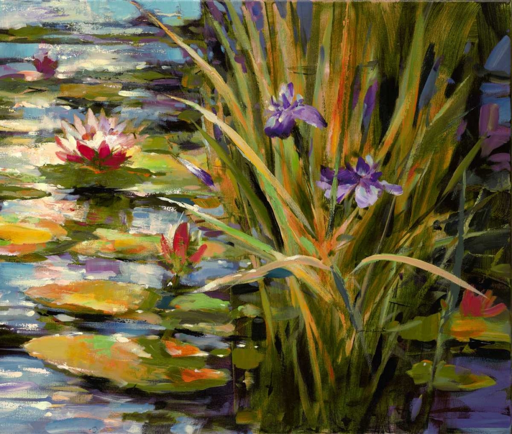 Wall Art Painting id:56047, Name: Pond Iris, Artist: Heighton, Brent
