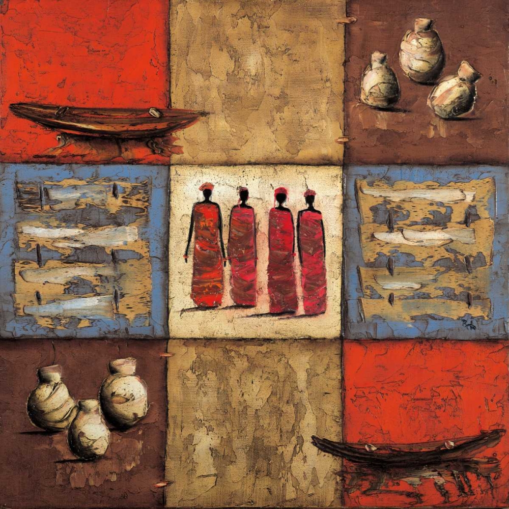 Wall Art Painting id:62936, Name: Village Life, Artist: Rauscher, Michel